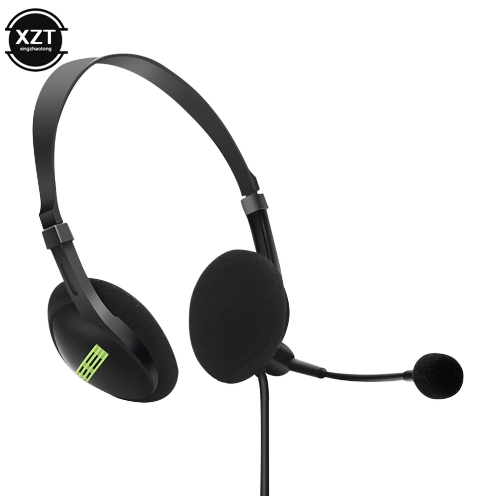 3.5mm Wired Headphones Universal Computer USB Headset with Microphone Office Headset Network Class Traffic Headset for PC Laptop