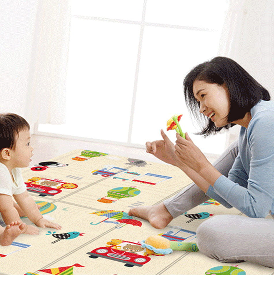 Children's Folding Mat Soft Foam Nursery Carpet Crawling Mats Large Foldable Carpet Puzzle Baby Gaming Mat For Kids 180*100CM