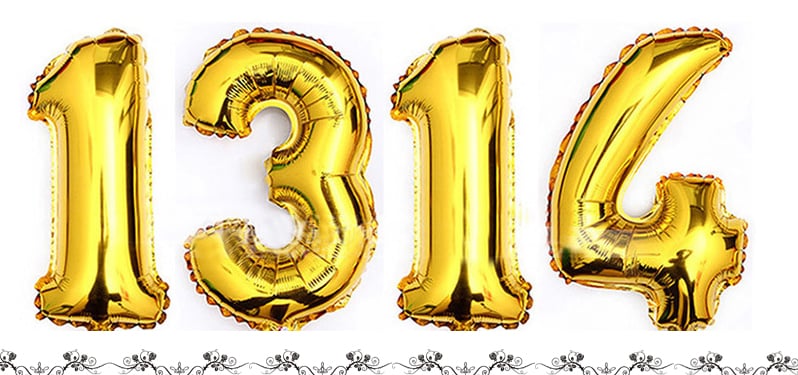 32 inches Gold Silver Number Foil Balloons Digit Helium Ballons Birthday Decorations Wedding Air Baloons