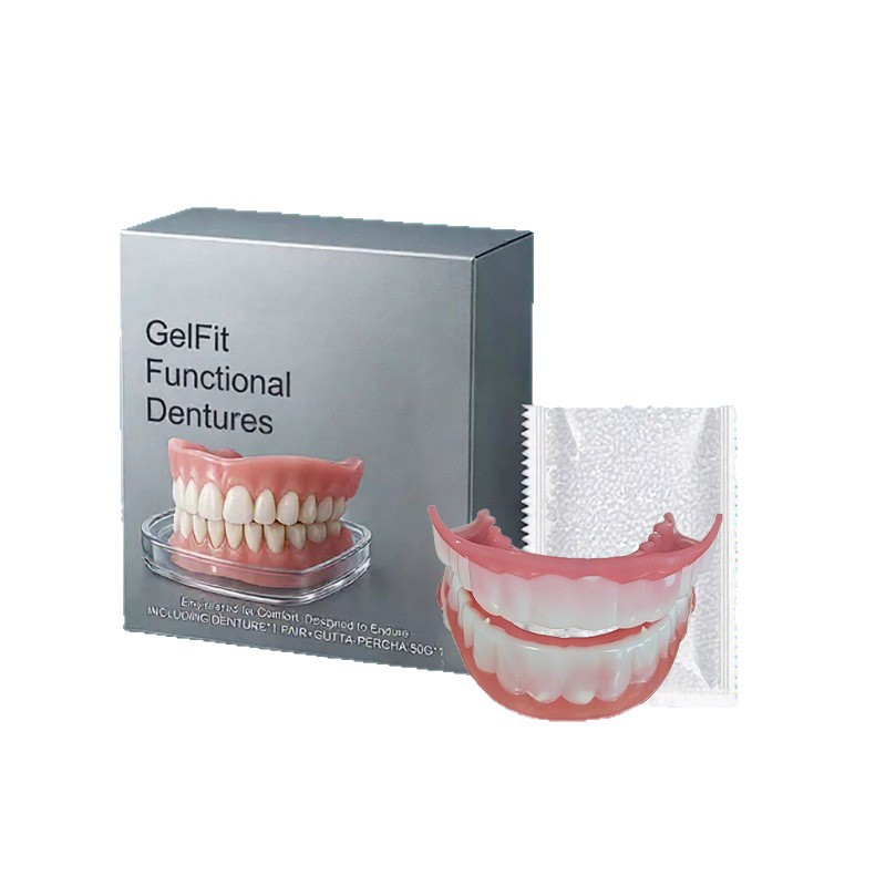 Functional Dentures False Teeth Full Set Perfect Fit Soft Safety Easy to Use Oral Improve Tooth Loss Broken Temporary Improve