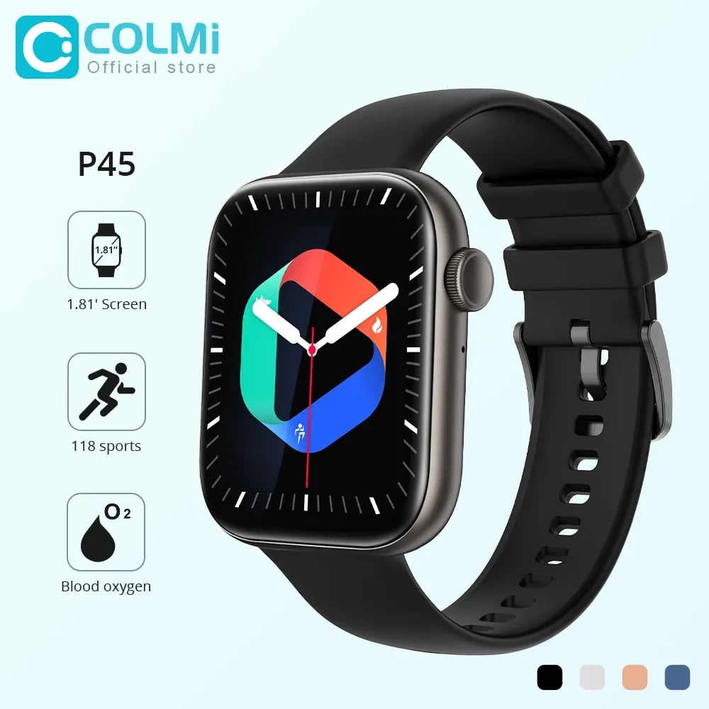COLMI P45 1.81 inch Bluetooth Calling Smartwatch Men Support 118 Sports Women Smart Watch PK iwo 13 W27 W37 Pro S7