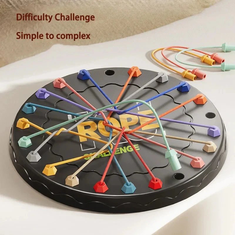 1PC Children's knot puzzle social board game, colorful line classification knot puzzle game
