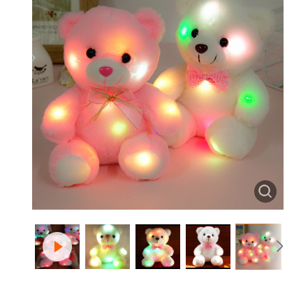 20cm Lovely Soft LED Colorful Glowing Teddy Bear Stuffed Plush Toy Gifts For Birthday