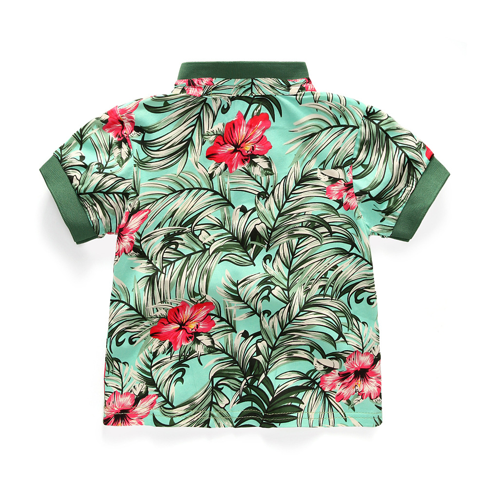 2 Pieces Of Children'S Clothing Set, Flower T-Shirt Top And Shorts Set (Excluding Belt)