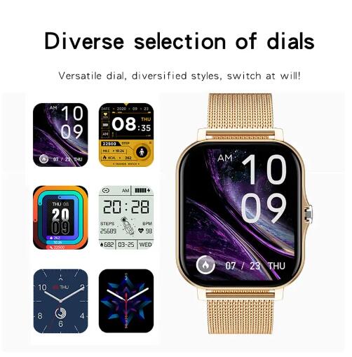 For Android OS IOS Phone Color Screen Full Touch Custom Dial Smart Watch Women Bluetooth Call SmartWatch Men