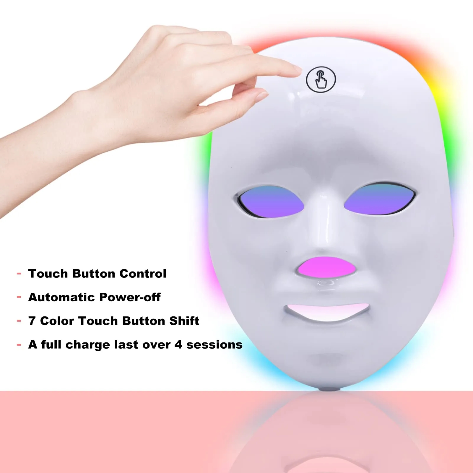 LED photon household rejuvenation facial mask instrument Seven color spectrometer PDT color light facial mask beauty instrument