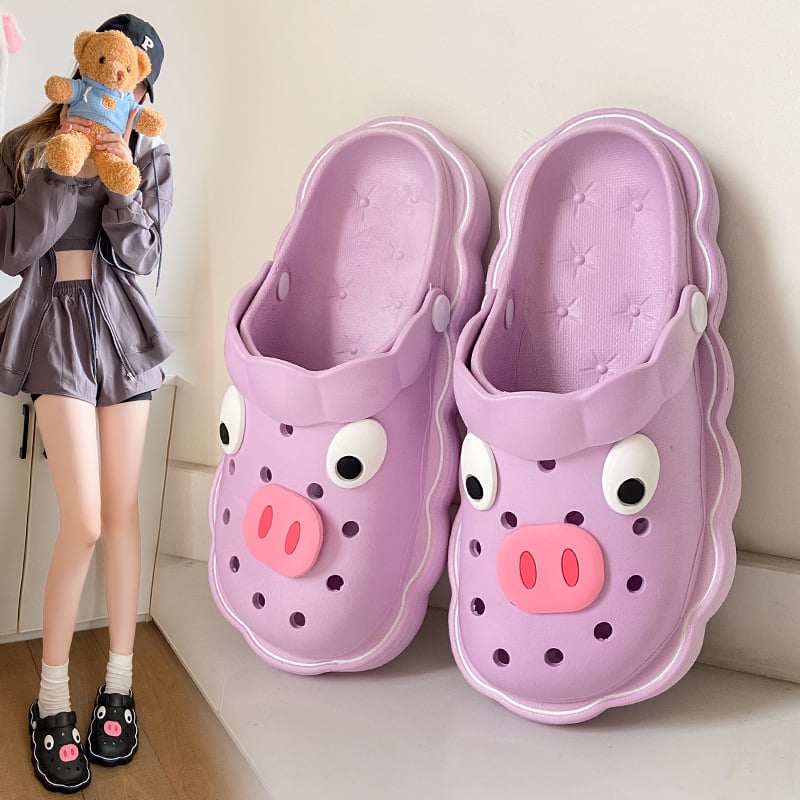 Female Outerwear Cute Girl Heart Sandals Student New Thick Sole Baotou Nurse Half Slippers