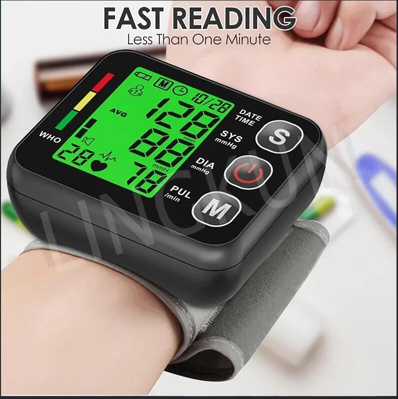 English Voice Wrist Blood Pressure Monitor Tonometer Digital Sphygmomanometer Electronic Bp Monitors High Accurate BP Monitors
