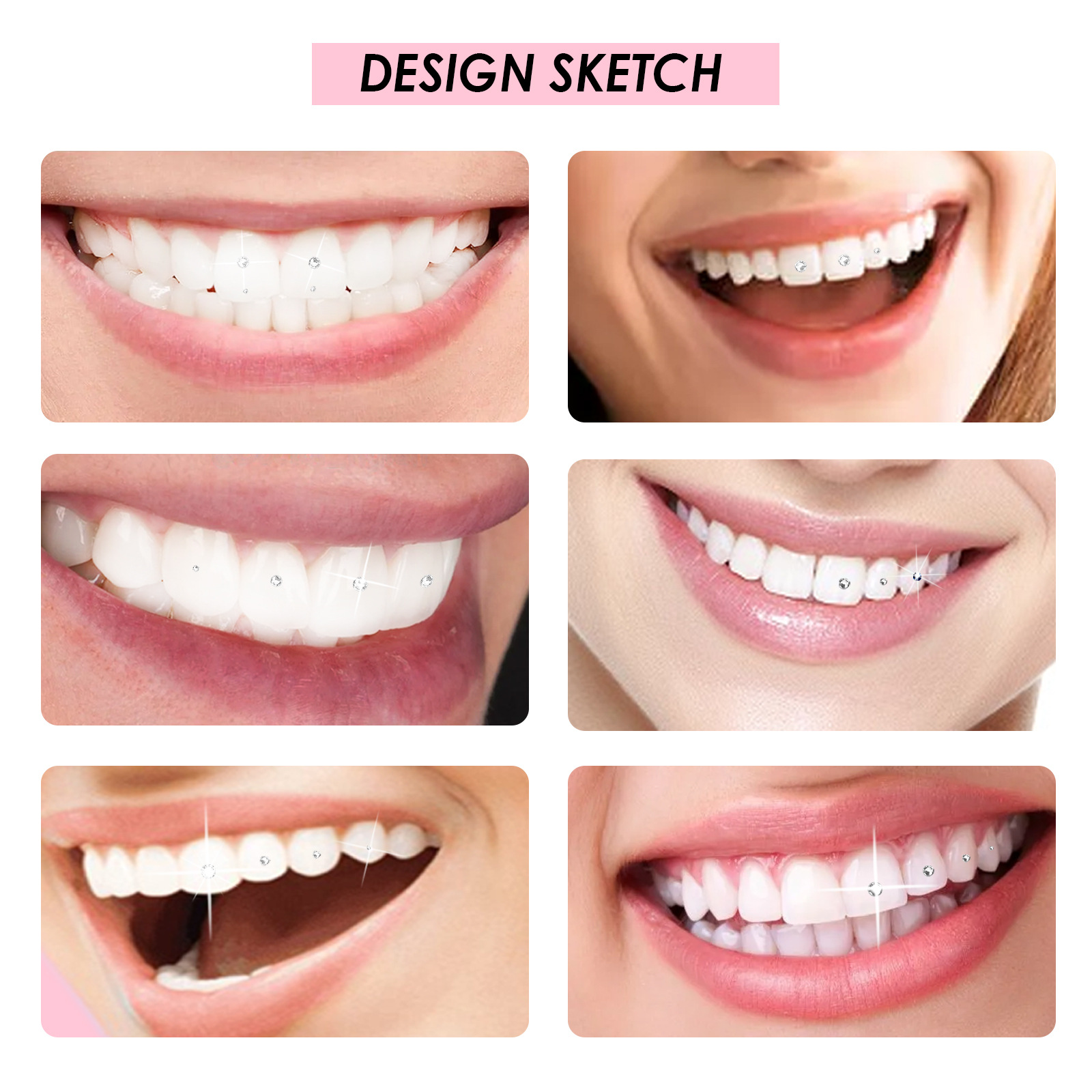 Tooth Gems Teeth Gems Teeth Gems Teeth Jewelry With Glues and Light Teeth Diamonds DIY Professional