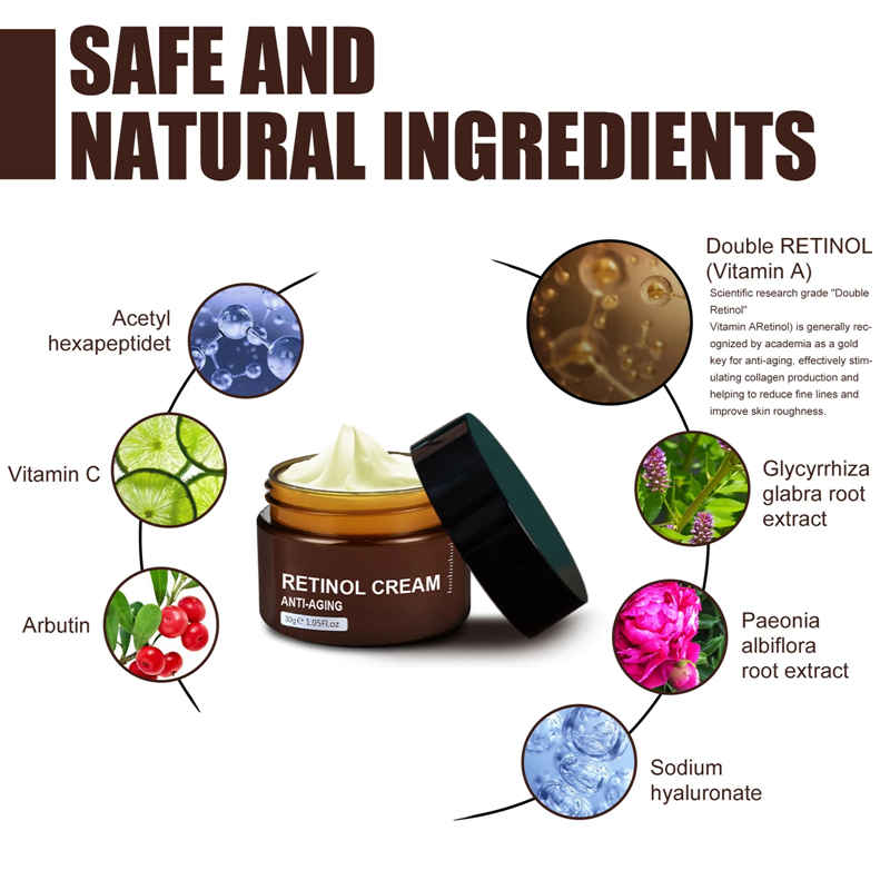 Retinol Face Cream Anti-wrinkle Skin Care Anti-Aging Firming Cosmetics Hyaluronic Acid Moisturizing Whitening Beauty Products