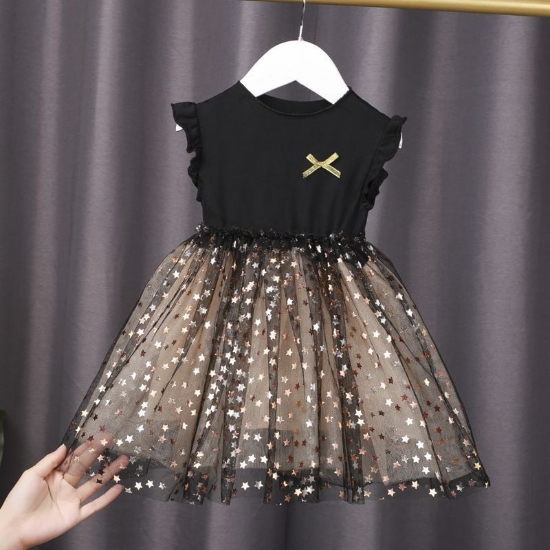 Girls' Baby Dress 2023 New Spring and Autumn Style Korean Edition Girls' Ponchy Dress Foreign Star Mesh Princess Dress