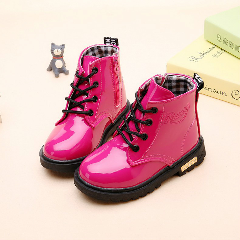 NEW Girls Leather Boots Boys Shoes Spring Autumn PU Leather Children Boots Fashion Toddler Kids Boots Warm Winter Boots &