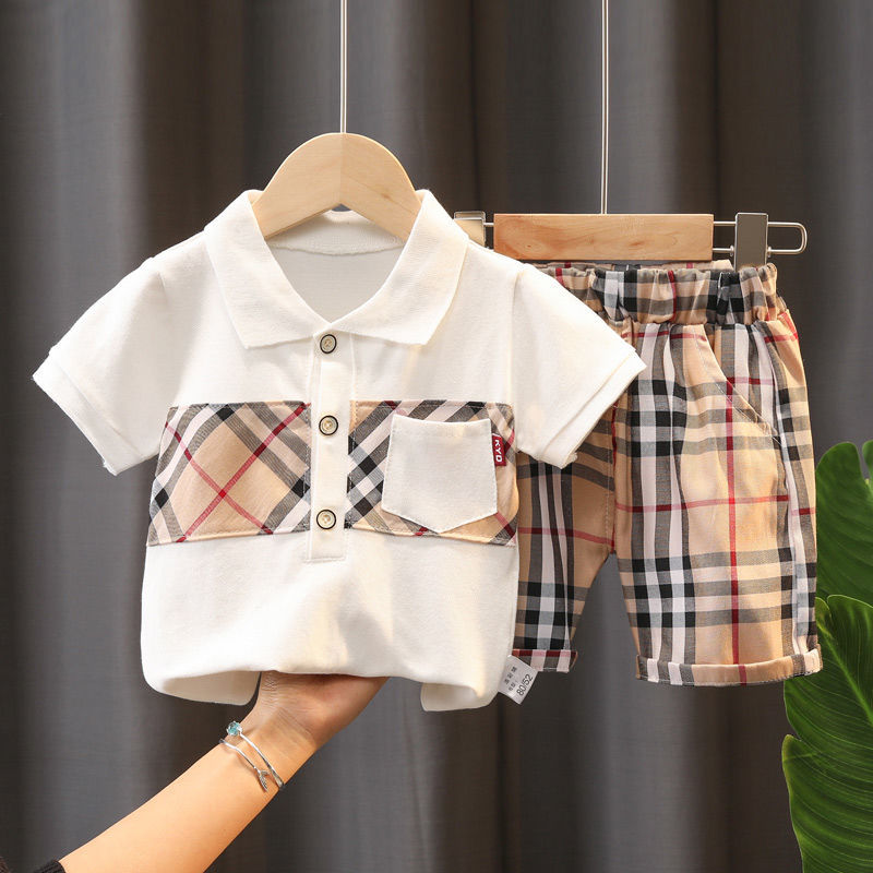 2 Kids Summer Boy Short T-shirt and Shorts Sets Baby Boy Children Clothes Suits