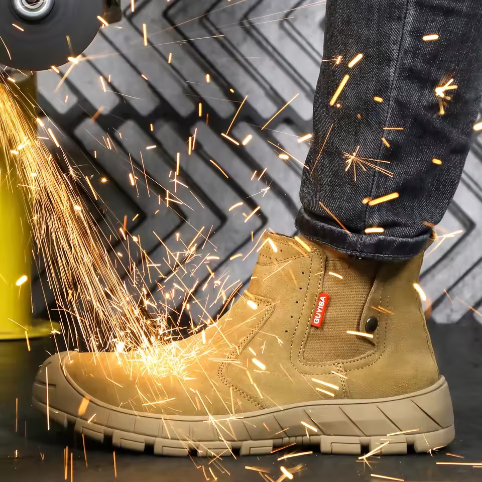 Safety Boots Men Welder Safety Shoes Anti-Smash Indestructible Safety Shoes Men Work Boots Steel Toe Security Boots Footwear