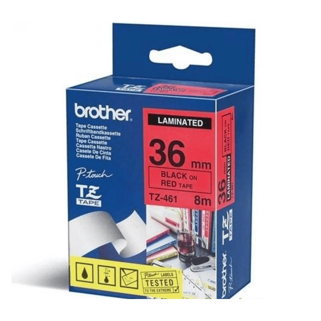 Brother TZ461 Label Tape Cassette 36 mm x 8 m Laminated Red/Black for P-Touch