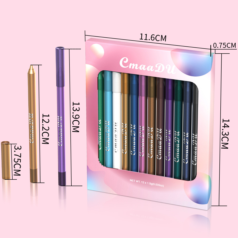 CmaaDu 12 color Lying Silkworm eye shadow eyeliner Universal Pen