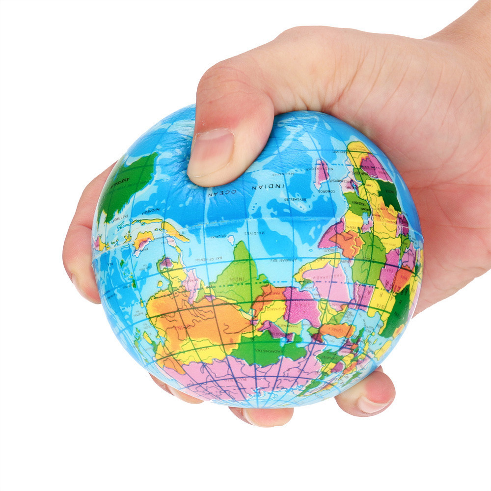 1pcs Stress Relief World Map Jumbo Ball Atlas Globe Palm Ball Planet Earth Ball Home Office Decoration Decompression Small Toys
