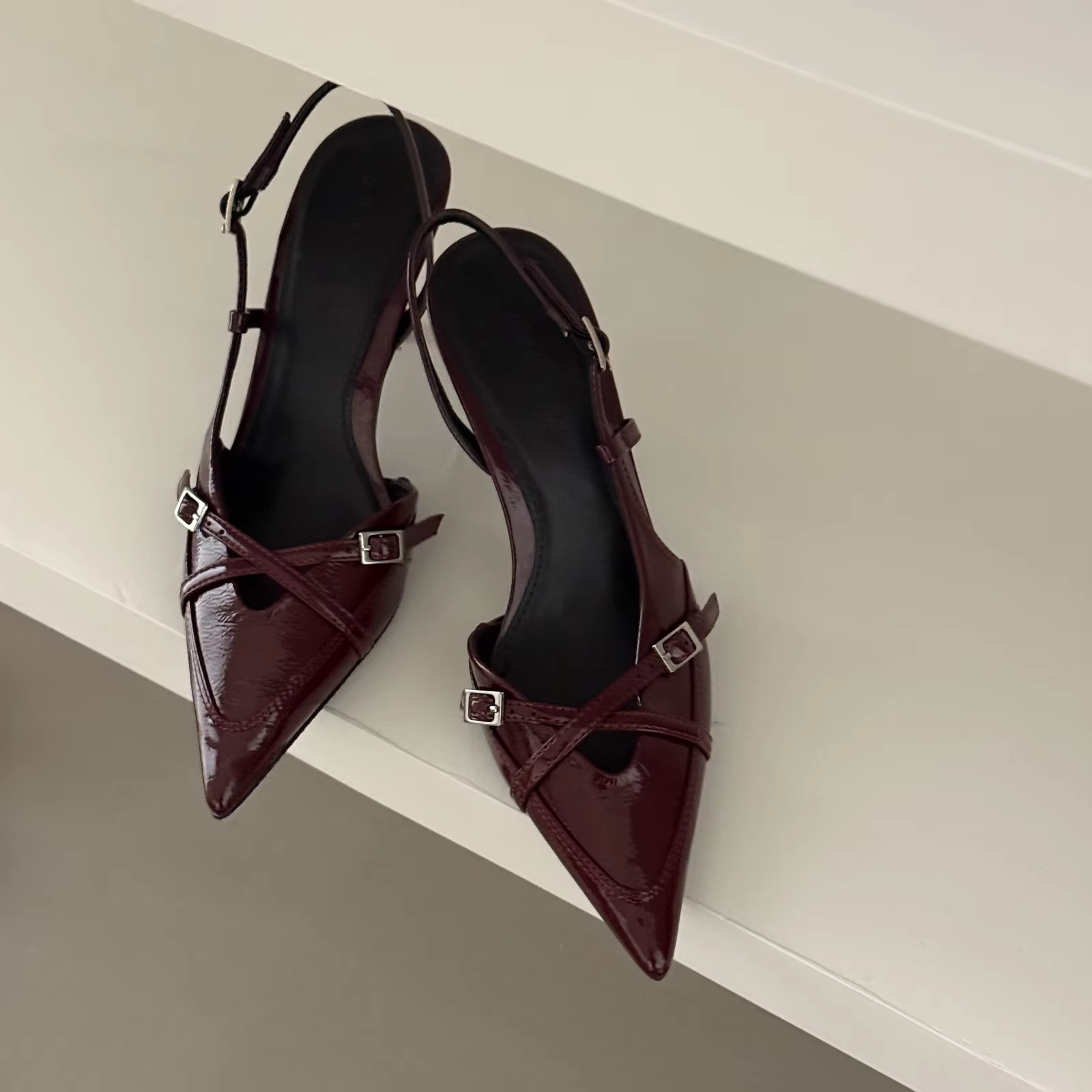 2025 New Women's Jeans Heeled Sandals Pointed High Heel Office Lady Shoes Beautiful Women high heels Shoes sandalias mujer