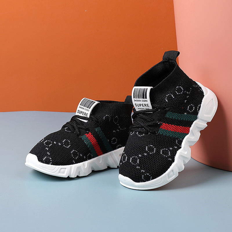 Autumn boys and girls knitted high-top breathable socks shoes