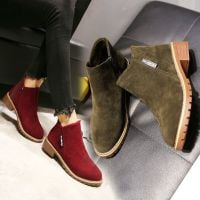 New Martin boots female zipper boots, low and low tube women's Boots