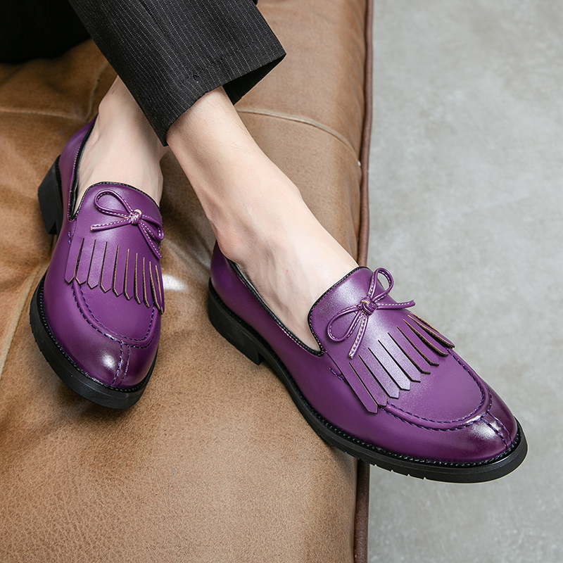 casual loafers Men Leather Shoes Fashion Wedding Party Shoes Luxury Men Designer Business Flats Shoes Large Size New tassel