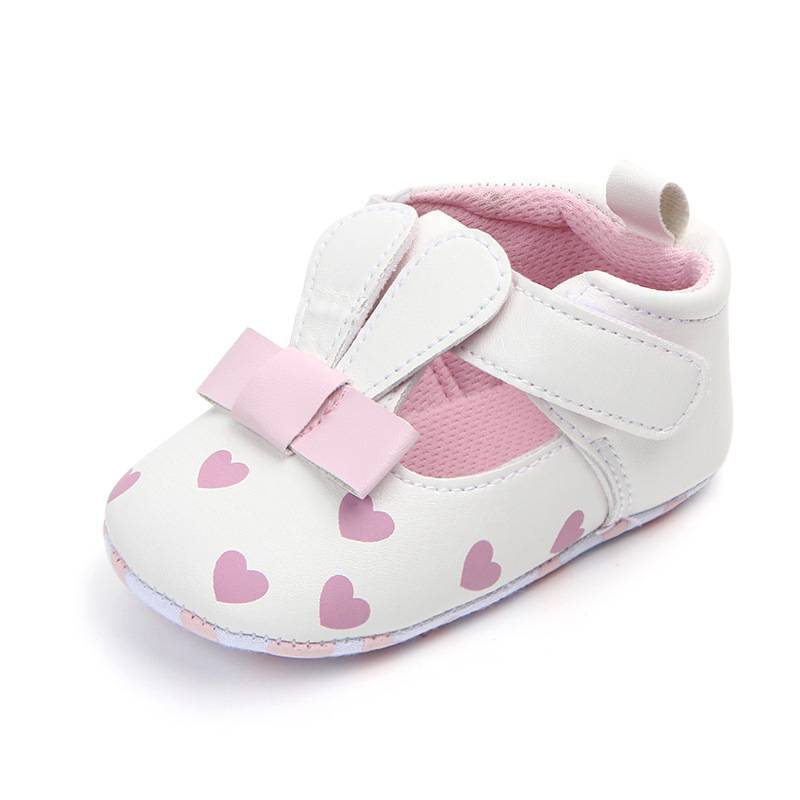 Spring and Autumn New Three-dimensional Ears Baby Girl Cute Love Flat Velcro Toddler Shoes