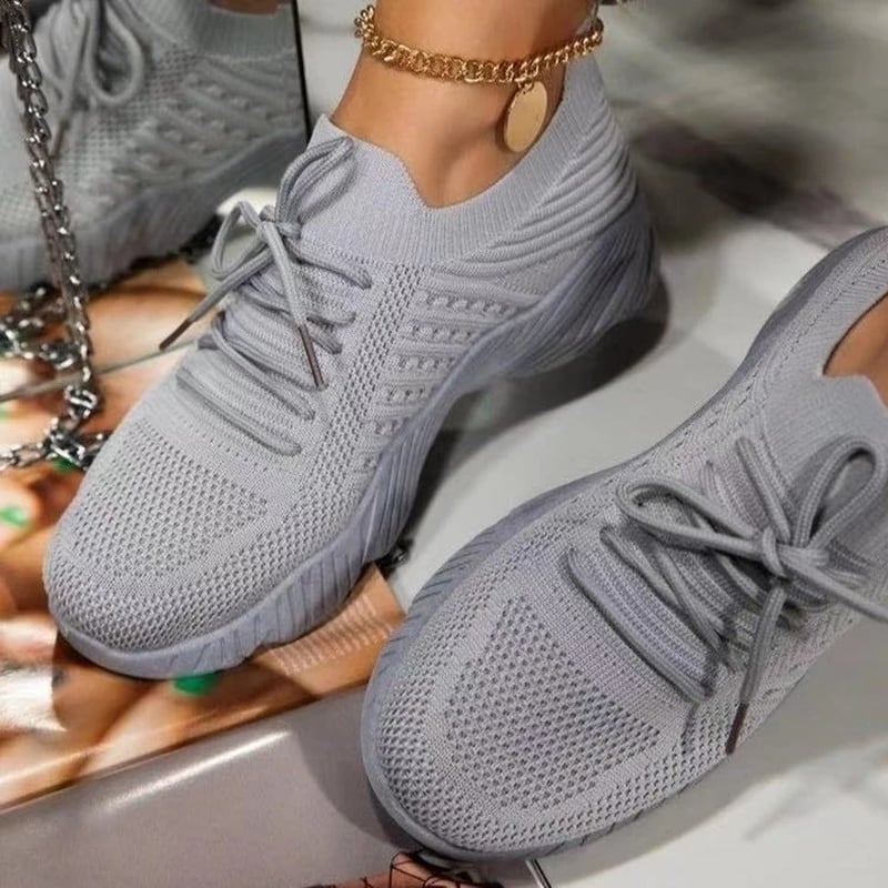 Sneakers Shoes Fashion Breathable Lace Up Platform Women vulcanize Shoes Summer Flat Mesh Sports Shoes Woman Running Shoes
