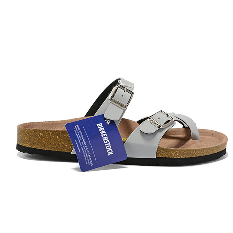 Birkenstock Cork Flat Slippers Casual Outdoor Beach Shoes Wear-resistant Non-slip Sandals Fashion Flip-Flops Size 35-46