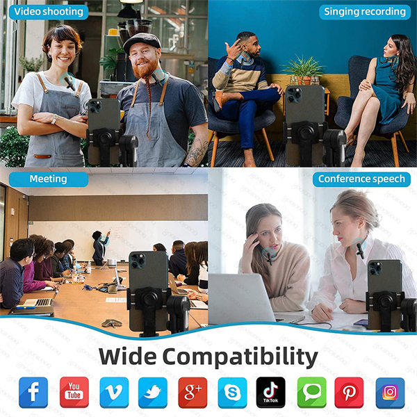 iPhone Android Wireless Lavalier Microphone Portable Audio Video Recording Mini Mic for iPhone Android Phone Microfonoe