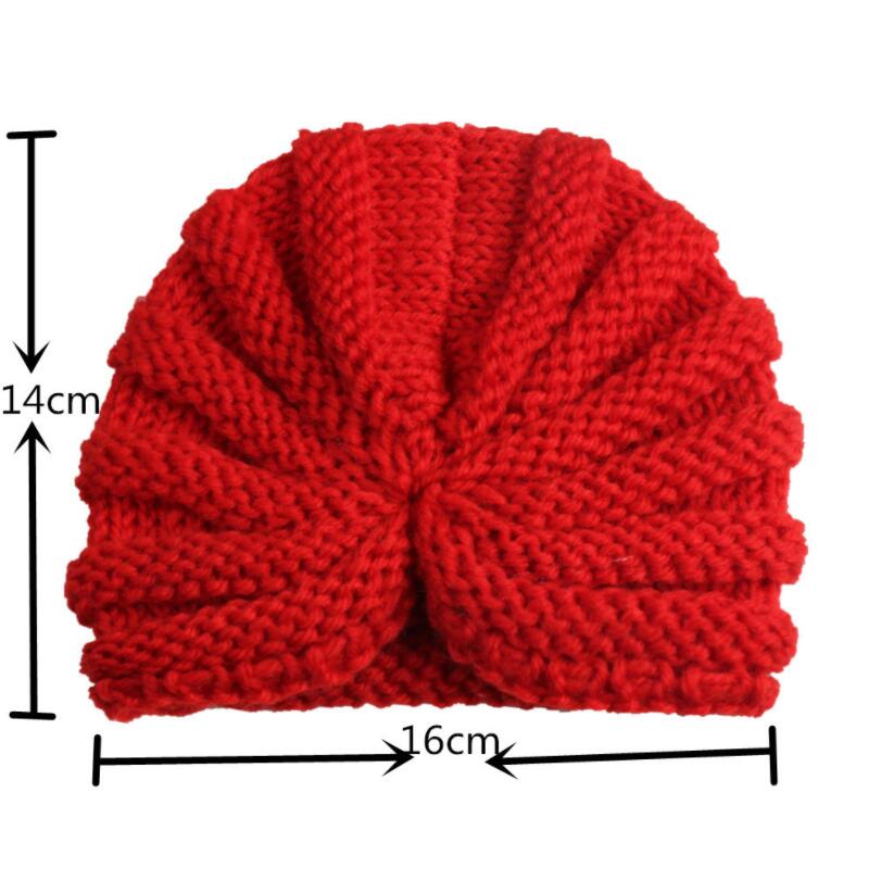 Toddler Children Warm Hats Infant Kids India Headdress Baby Girls Boys Hand-knitted Hat Solid Accessories
