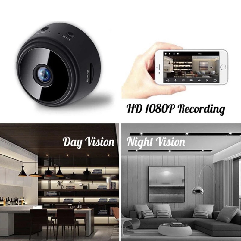 2023 New A9 Mini caméra de Surveillance IP WiFi HD 1080p Micro enregistreur vocal sans fil, Version nocturne