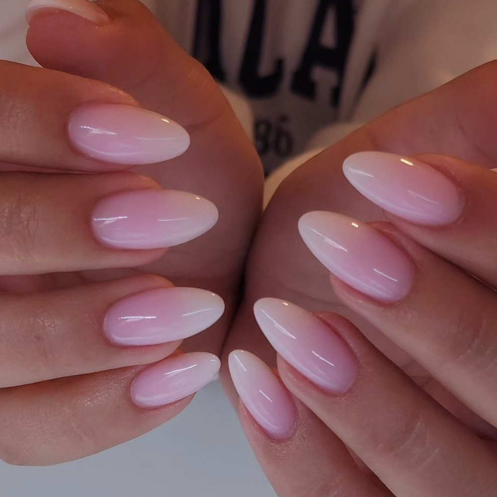 24pcs/Box Short Simple Cute Pink Fake Nails Full cover Fake Nails DIY Manicure Nail Art Tools