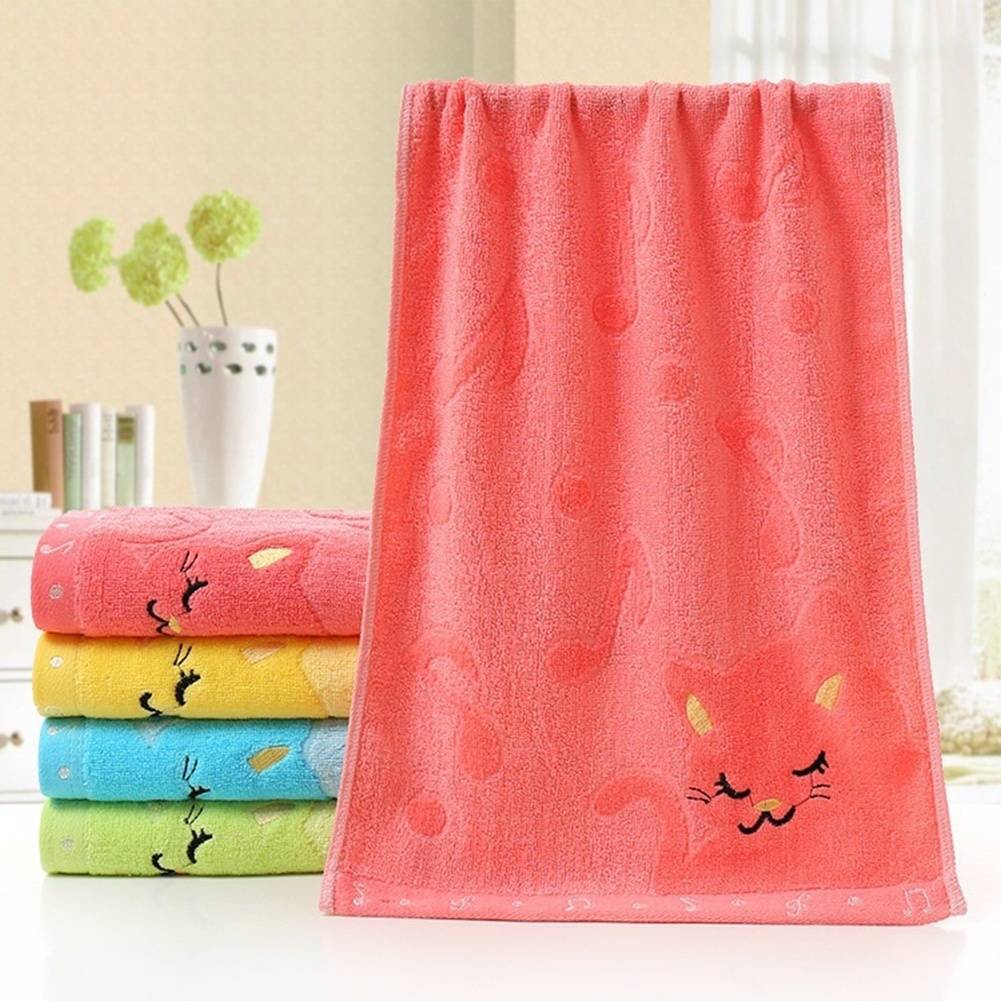 25*50 cm For Home Bathing Shower Towel Living Cute Cat Child Towel Bamboo