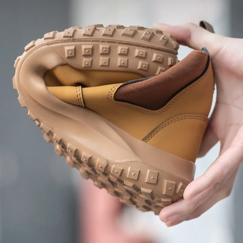 2025 new labor protection shoes anti impact anti puncture men's anti slip rubber sole wear resistant work safety shoes
