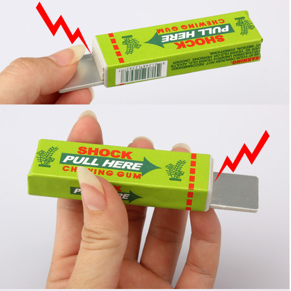 Electric Shock Joke Chewing Gum Pull Head Shocking Toy Kids Children Gift Gadget Prank Trick Gag Funny Toys (Random Color)