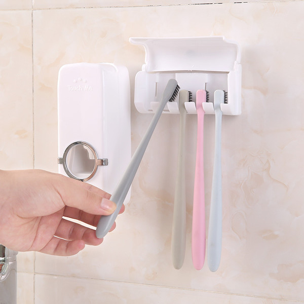 1Pc Automatic Toothpaste Dispenser Family Toothbrush Holder set Bathroom sets