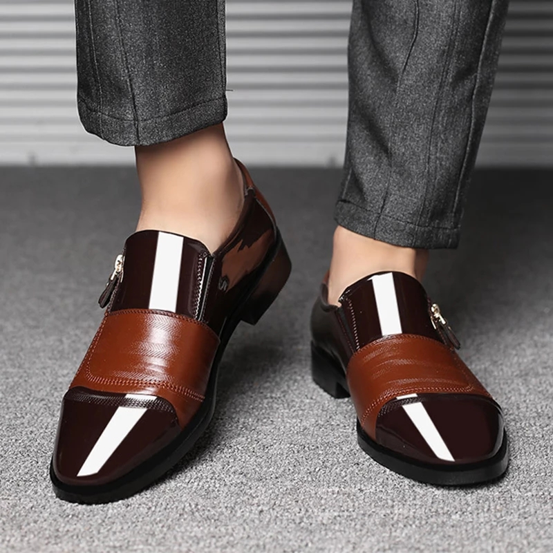 Classic Business Men's Dress Shoes Fashion Elegant Formal Wedding Shoes Men Slip on Office Oxford Shoes for Men Black