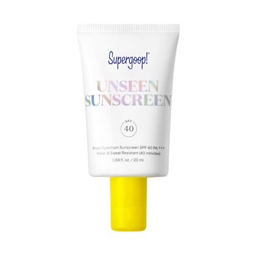 Supergoop! Unseen Sunscreen - SPF 40 - Clear & Invisible Face Sunscreen + Broad Spectrum + Makeup-Gripping Primer - Weightless, Scentless, Oil Free -