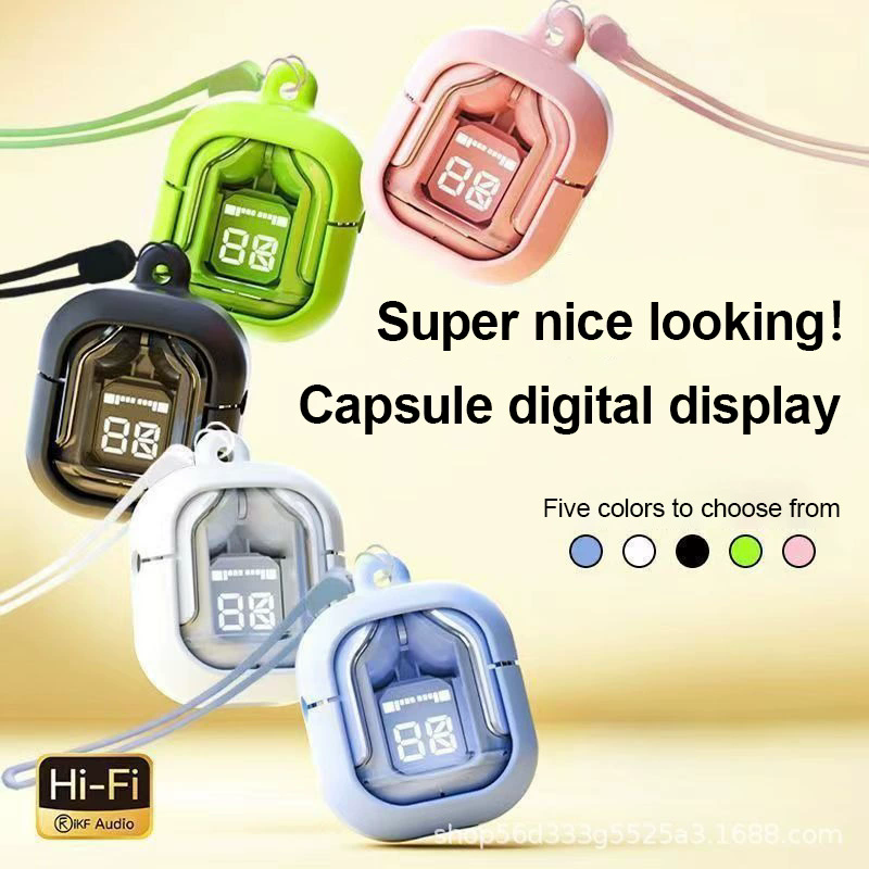 Air31 Digital Display Wireless Bluetooth Headphone Sports Music in-Ear Noise Cancelling Earphone