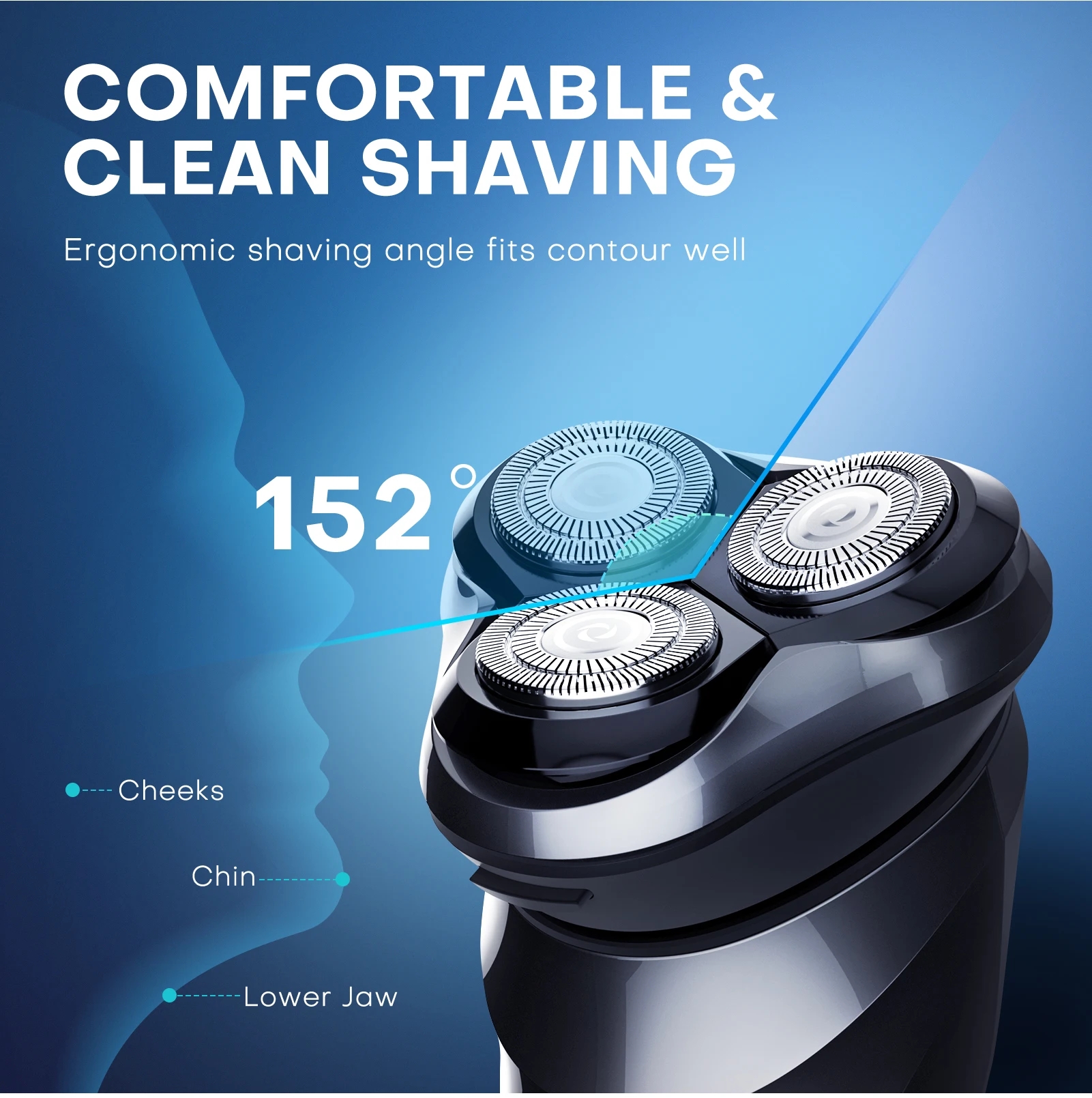PFAY PA188 3D Electric Shaver Razor For Men IPX7 Waterproof Men's Beard Timmer Wet & Dry Dual Use LCD Face Beard Shaving Machine