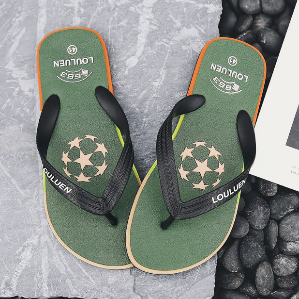 Summer rubber flip flops men's fashion flip flops wear men's slippers outside