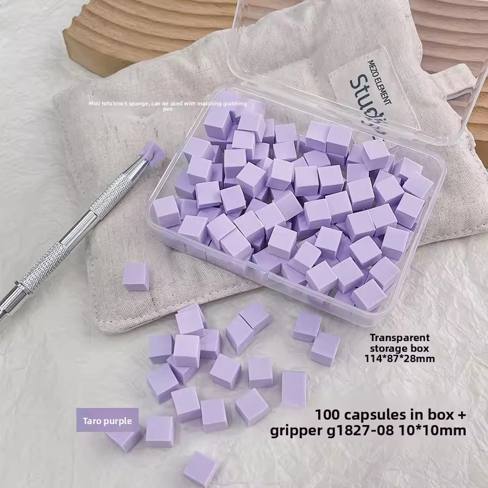 100pcs Gradient Sponge Brush for Nail Art, Gel Polish Brush, Glitter Powder, Manicure Accessory, Nail Art Tools