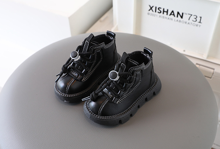 Autumn Winter Girls Leather Shoes Kids Snow Boots Fashion Baby Girl Shoes Soft Bottom Boys Short Boots