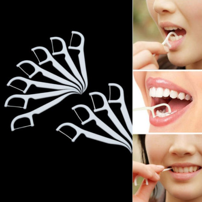 Disposable Dental Flosser Interdental Brush Teeth Stick Toothpicks Floss Pick Oral Gum Teeth Cleaning Care