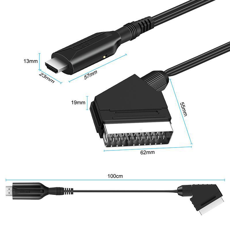 HDMI to SCART/SCART to HDMI converter for set-top box game console audio and video adapters