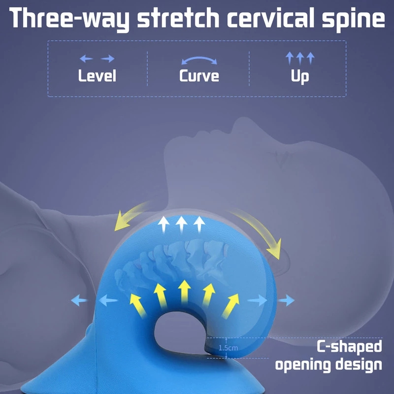 Neck Shoulder Stretcher Relaxer Cervical Chiropractic Traction Pillow Massage Pain Relief Neck Support Traction Corrector Device