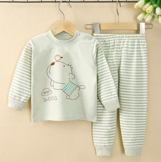 Winter Autumn Girls Donald Duck Tops+Pant Set Baby Kids Pajamas Set Nightwear Home Wear Cotton