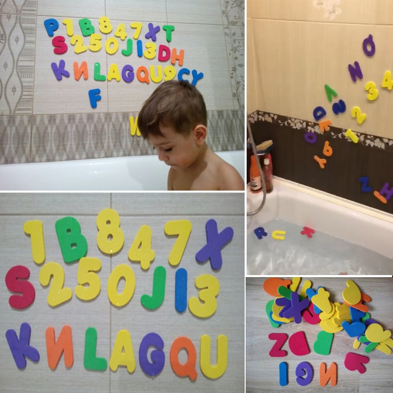 36PCs Alphanumeric Letter Bath Puzzle Soft EVA Kids Baby Toys New Early Educational Kids Tool Bath Toy Funny Toy