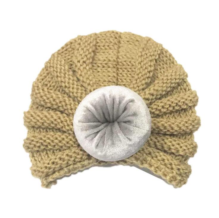 New Baby Boy Girl Knitted Turban Baby's Pure Donut Hair Cap Autumn Winter Warm Headwear Children's Hair Accessories