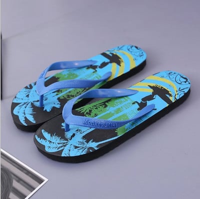 new color striped flip flops beach shoes men's and women EVA slippers home shoes domestic export XS055